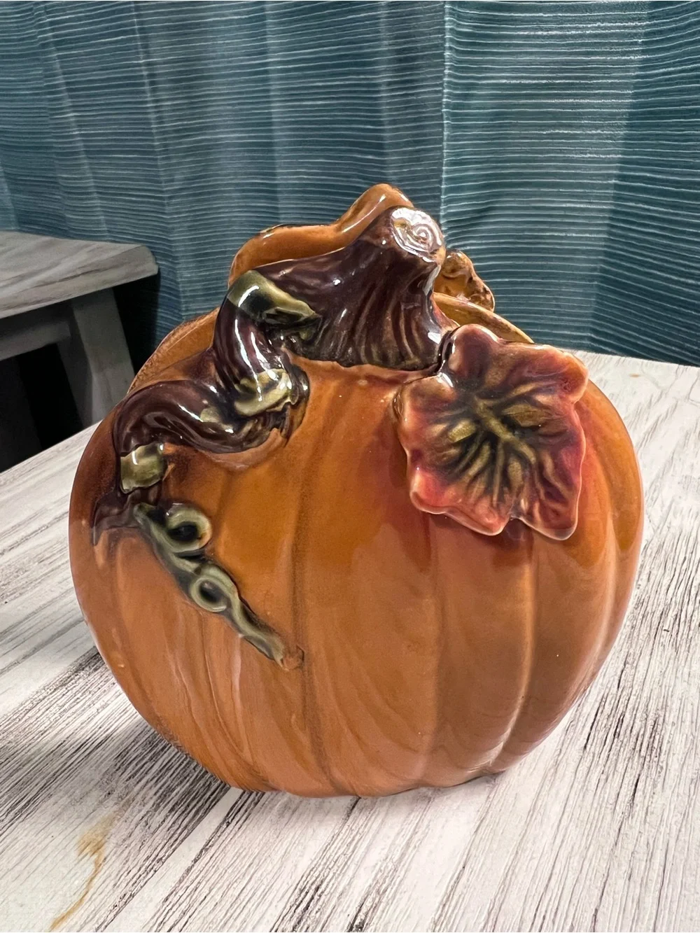 Ceramic Pumpkin Napkin Holder Fall Harvest Thanksgiving Table Decor